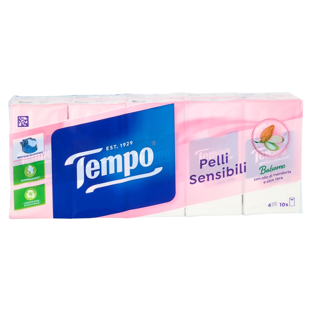 Tempo pelli sensibili Fazzoletti 4 veli 10 pz